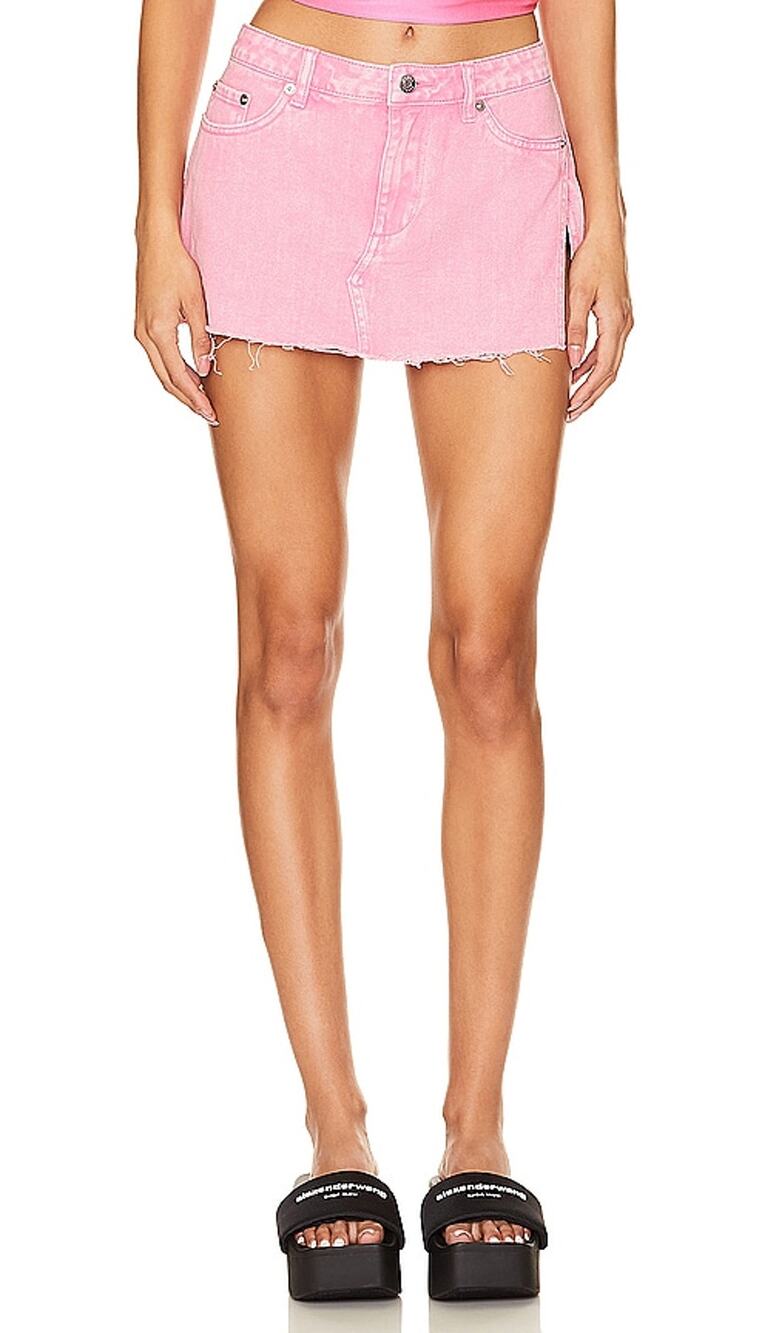 Ser O Ya Distressed Pink Zuri Mini Skirt Size 25